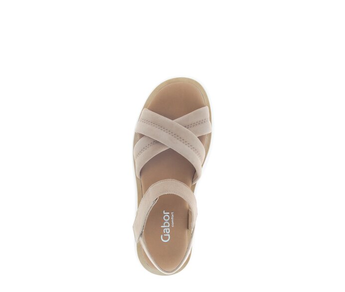 Gabor Damen  Riemchensandale Beige - Rauleder