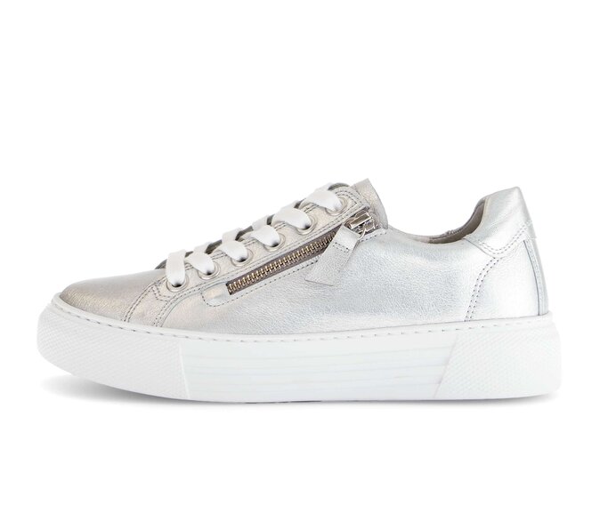 Gabor Damen Sneaker Low Silber - Effektleder