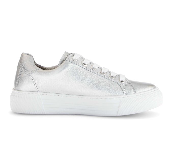 Gabor Damen  Sneaker Low Silber - Effektleder