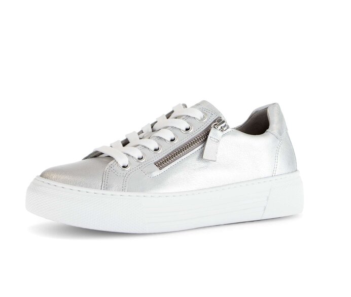 Gabor Damen  Sneaker Low Silber - Effektleder