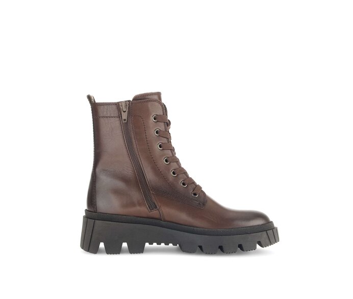 Gabor Damen  Schnürstiefelette Braun - Glattleder