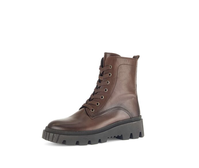 Gabor Damen  Schnürstiefelette Braun - Glattleder