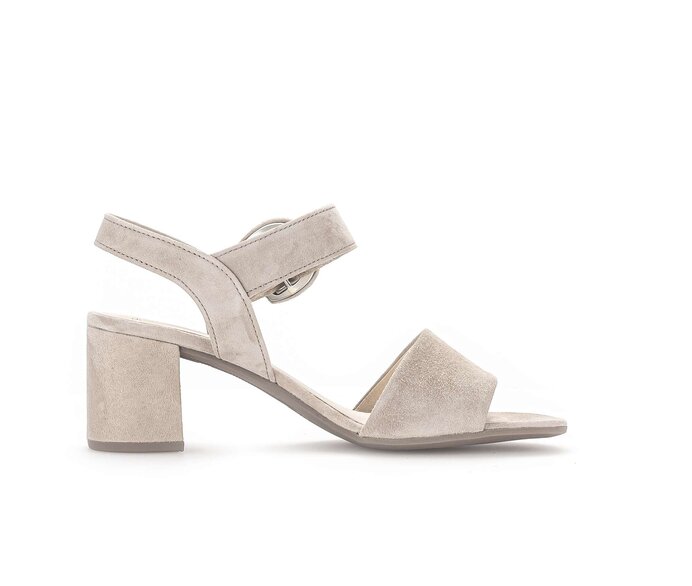 Gabor Damen  Riemchensandale Beige - Rauleder