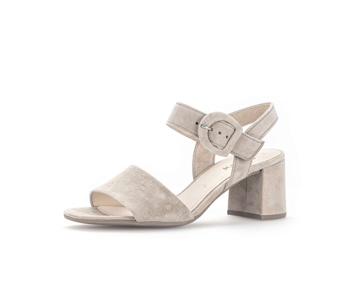Gabor Damen  Riemchensandale Beige - Rauleder