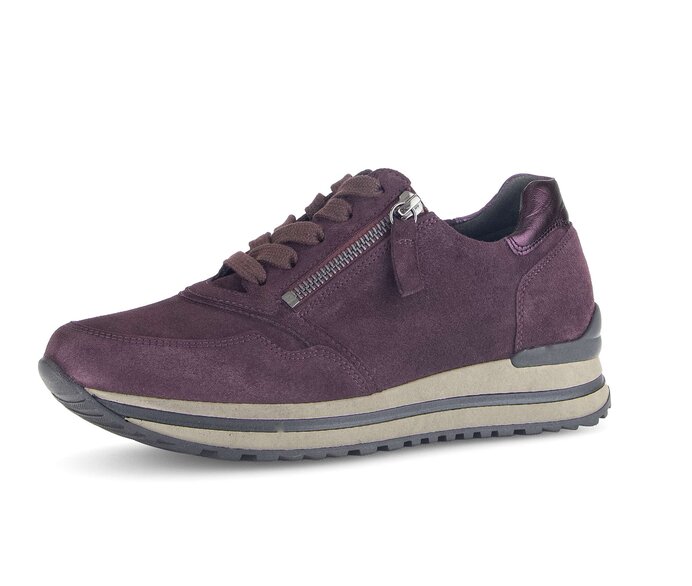 Gabor Damen  Sneaker Low Lila - Materialmix Leder