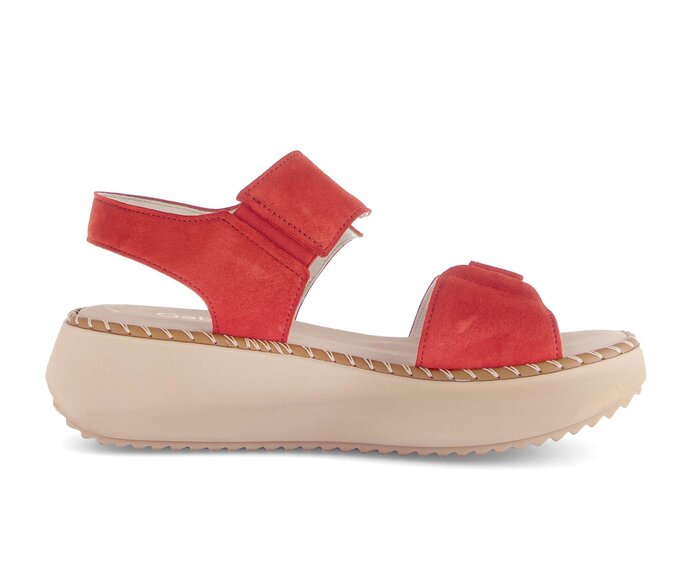 Gabor Damen  Plateau Sandale Rot - Rauleder