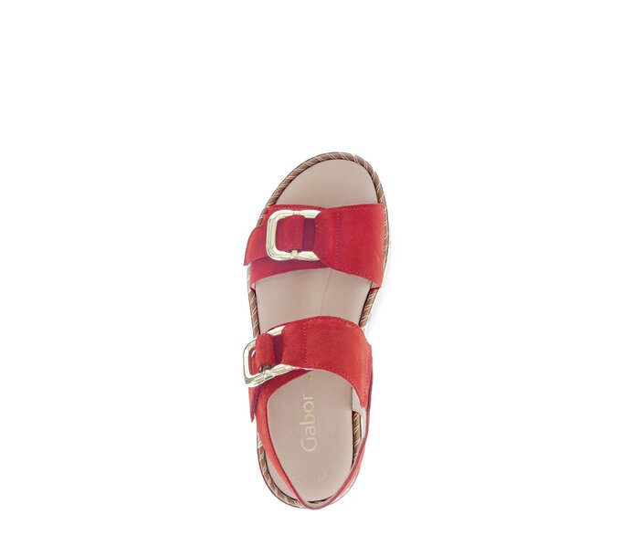 Gabor Damen  Plateau Sandale Rot - Rauleder