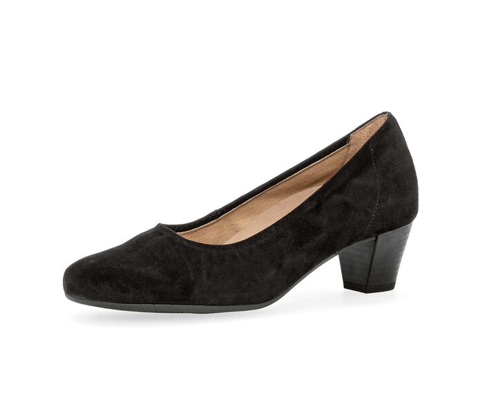 Gabor Damen  Eleganter Pumps Schwarz - Rauleder