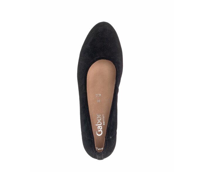 Gabor Damen  Eleganter Pumps Schwarz - Rauleder