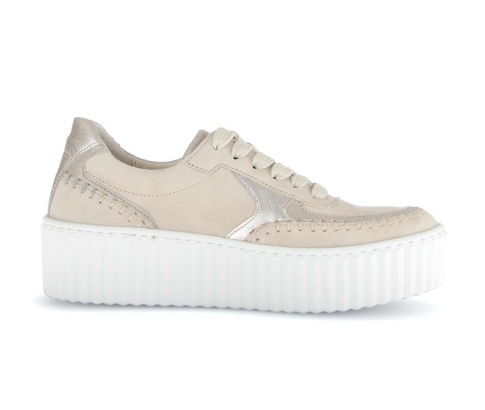Gabor Damen  Sneaker Low Beige - Materialmix Leder