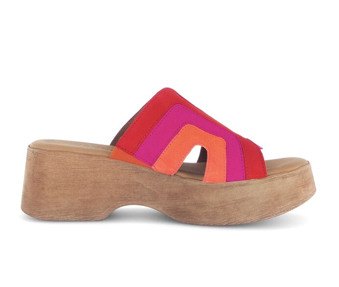 Gabor Damen  Plateau Sandale Rot - Rauleder