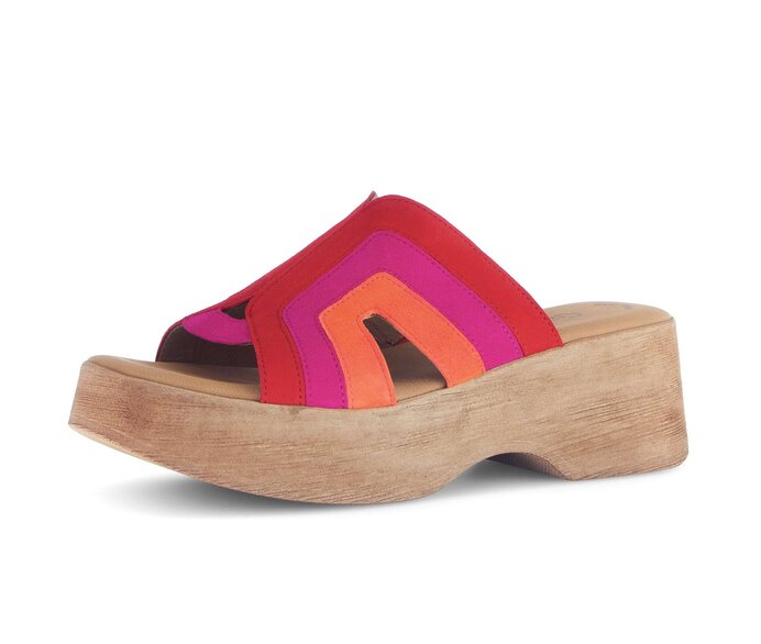 Gabor Damen  Plateau Sandale Rot - Rauleder