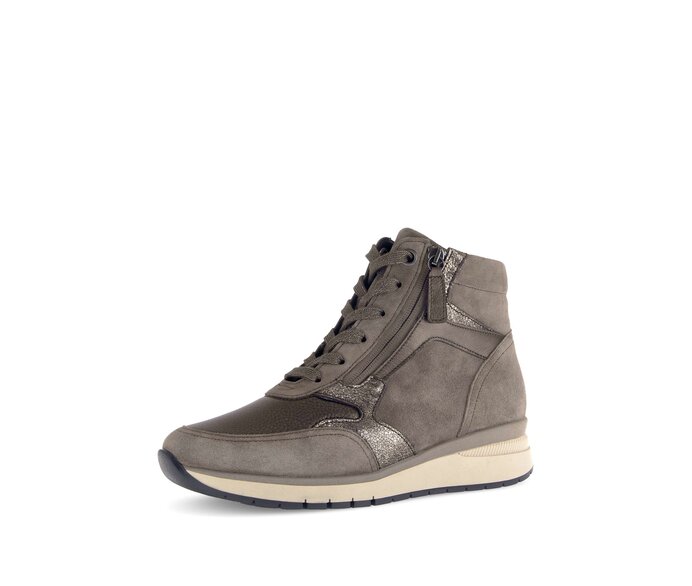 Gabor Damen  Sportliche Stiefelette Bronze - Materialmix Leder/Lederimitat
