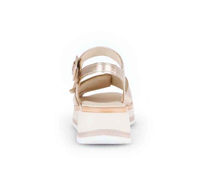 Gabor Damen  Plateau Sandale Gold - Effektleder