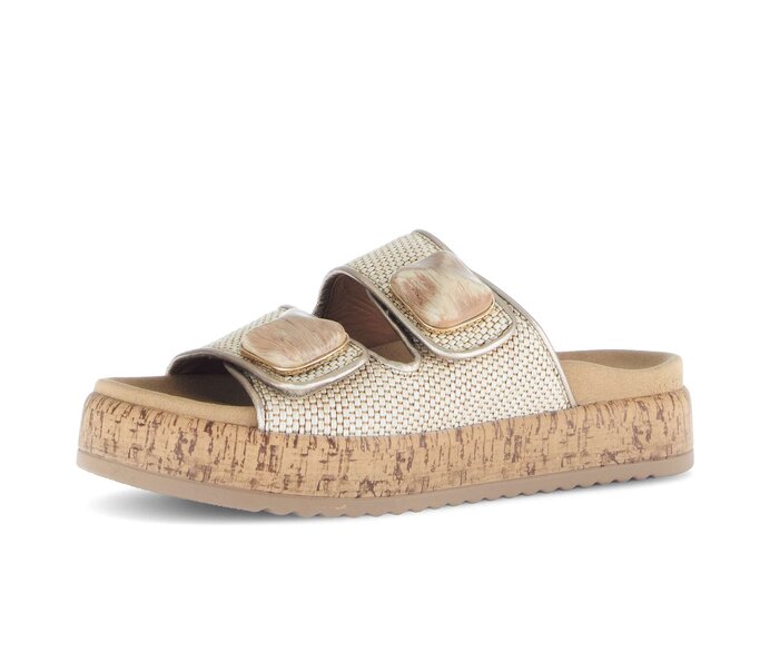 Gabor Damen  Pantolette Beige - Materialmix Leder/Lederimitat