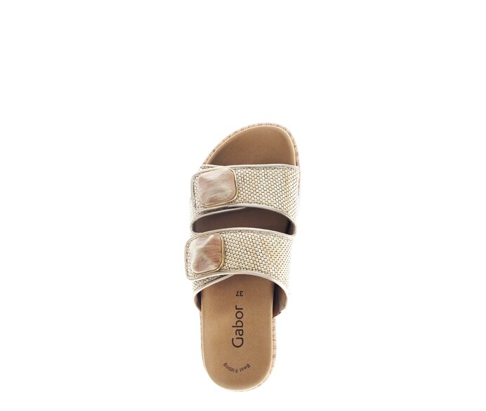 Gabor Damen  Pantolette Beige - Materialmix Leder/Lederimitat