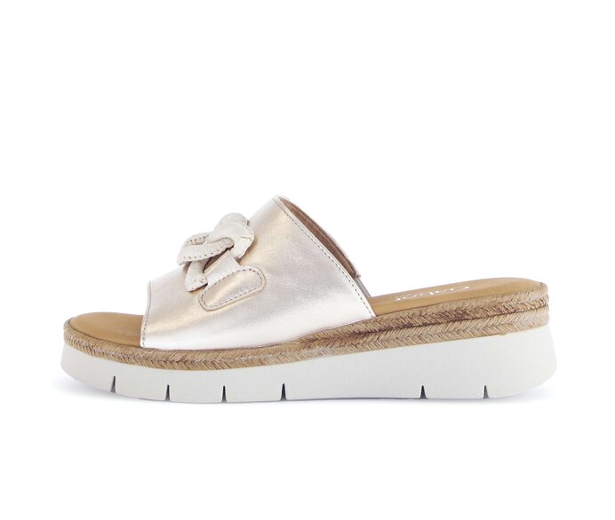 Gabor Damen Pantolette Beige - Effektleder