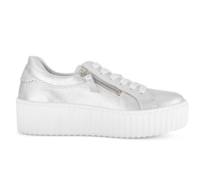 Gabor Damen  Sneaker Low Silber - Effektleder