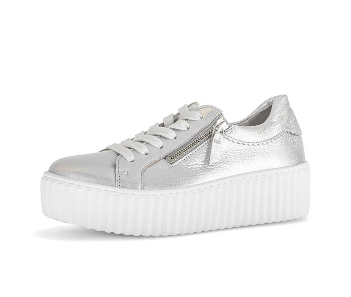 Gabor Damen  Sneaker Low Silber - Effektleder