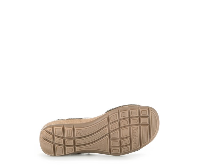 Gabor Damen  Keilsandalette Grau - Rauleder
