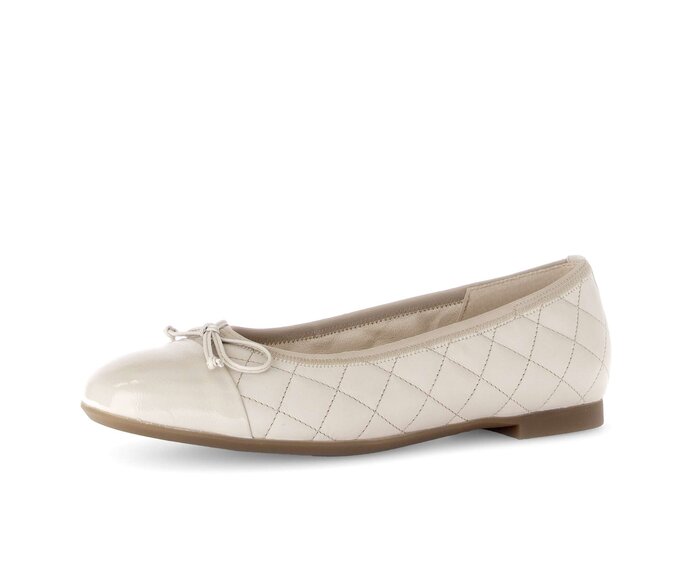 Gabor Damen  Eleganter Ballerina Beige - Glattleder