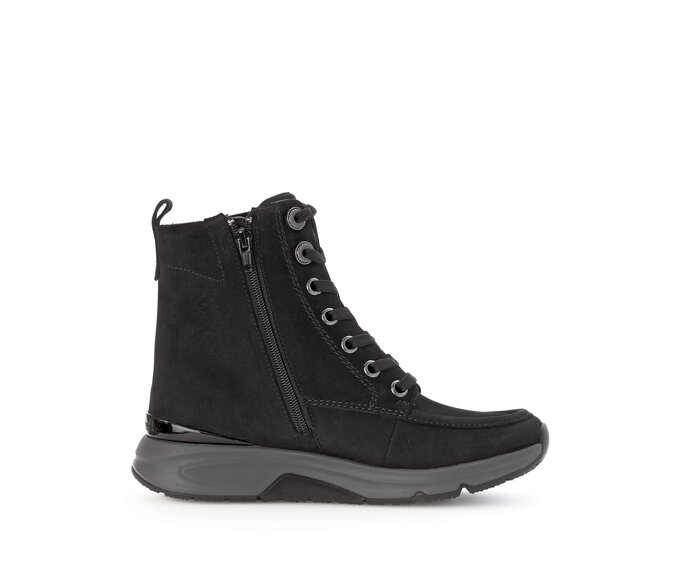Gabor Damen  Sportliche Stiefelette Schwarz - Rauleder