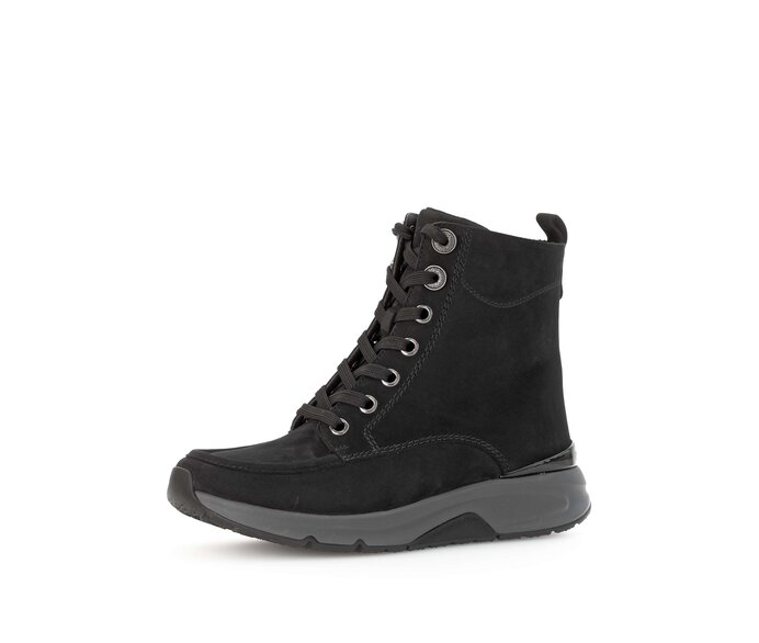 Gabor Damen  Sportliche Stiefelette Schwarz - Rauleder