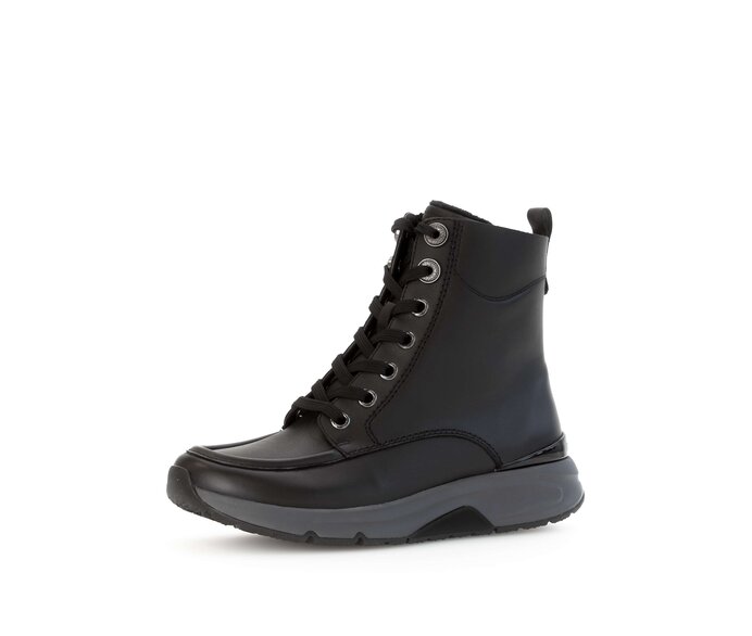 Gabor Damen  Sportliche Stiefelette Schwarz - Glattleder