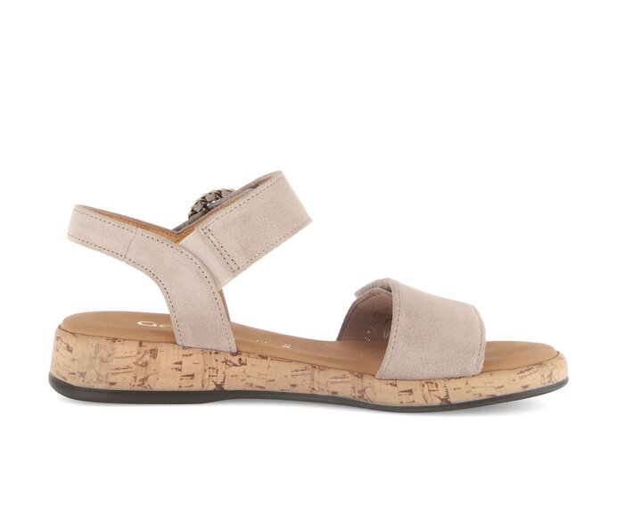 Gabor Damen  Riemchensandale Beige - Rauleder