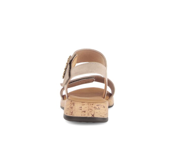 Gabor Damen  Riemchensandale Beige - Rauleder
