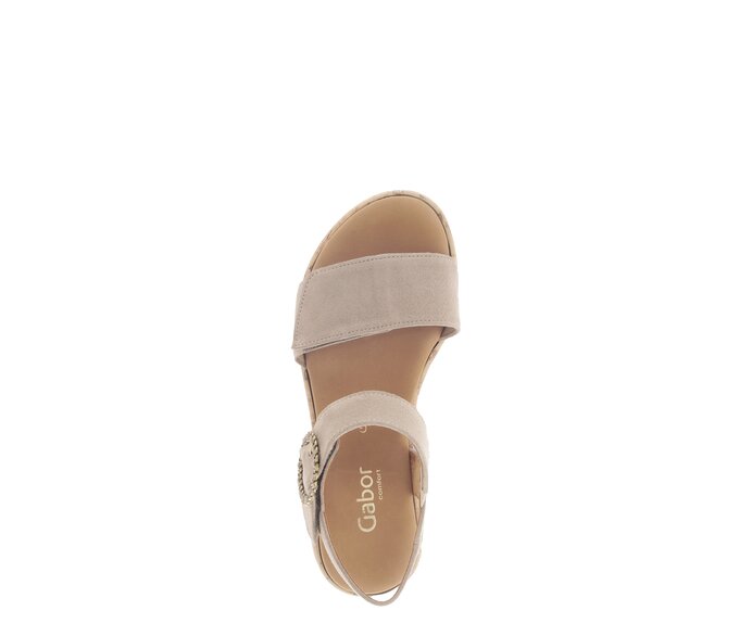 Gabor Damen  Riemchensandale Beige - Rauleder