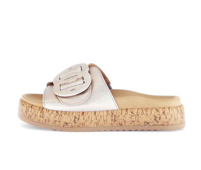 Gabor Damen Pantolette Gold - Effektleder