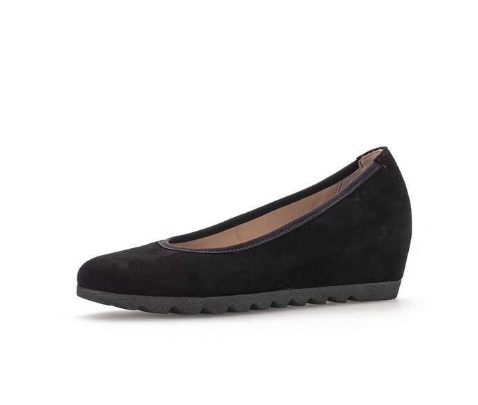 Gabor Damen  Keilpumps Schwarz - Rauleder