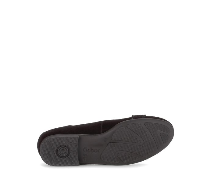 Gabor Damen  Eleganter Ballerina Schwarz - Rauleder