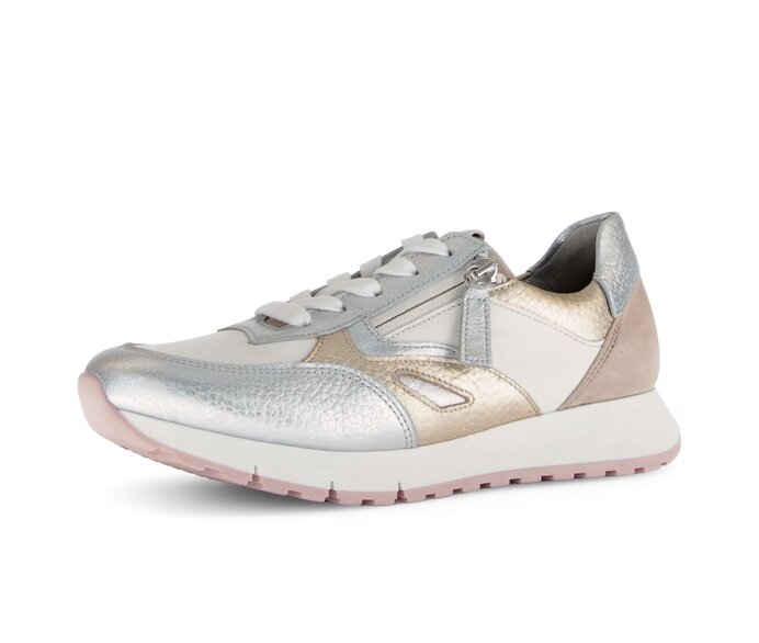 Gabor Damen  Sneaker Low Creme - Materialmix Leder