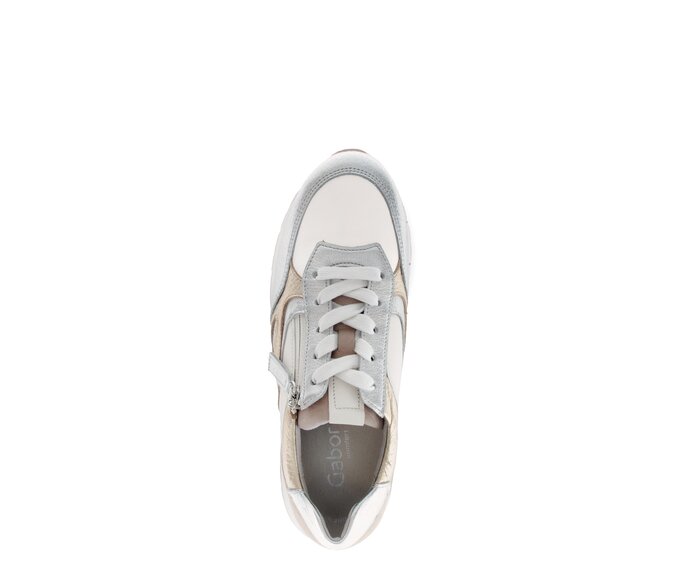 Gabor Damen  Sneaker Low Creme - Materialmix Leder