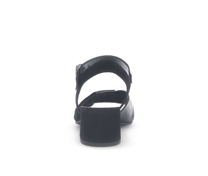 Gabor Damen  Riemchensandale Schwarz - Materialmix Leder