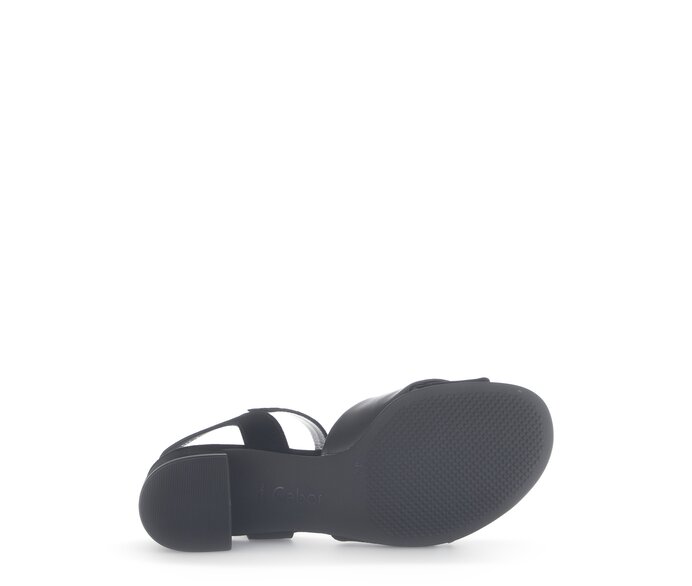 Gabor Damen  Riemchensandale Schwarz - Materialmix Leder