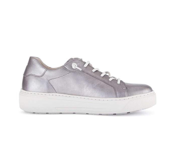 Gabor Damen  Sneaker Low Silber - Glattleder