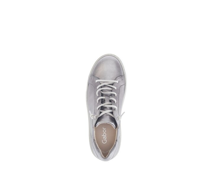 Gabor Damen  Sneaker Low Silber - Glattleder