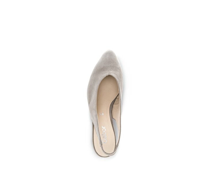 Gabor Damen  Slingpumps Grau - Rauleder