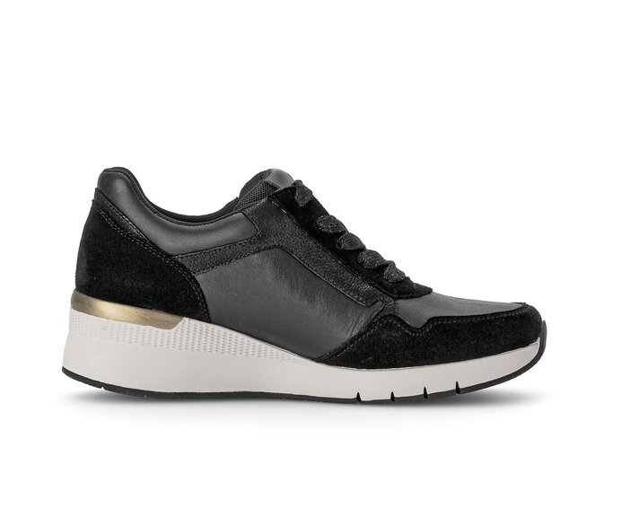 Gabor Damen  Sneaker Low Schwarz - Materialmix Leder