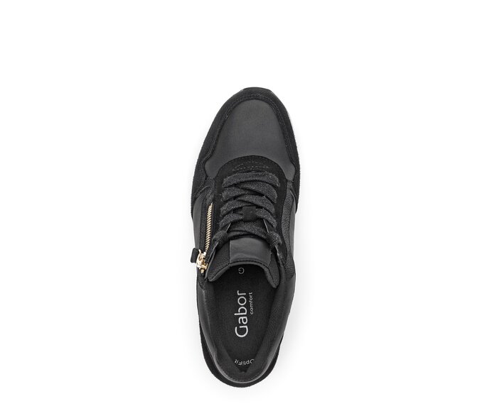 Gabor Damen  Sneaker Low Schwarz - Materialmix Leder