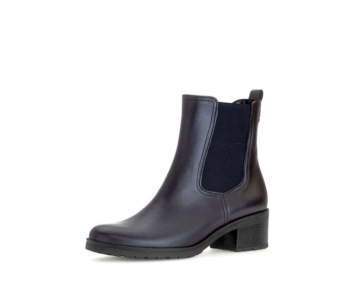 Gabor Damen  Sportliche Stiefelette Blau - Glattleder