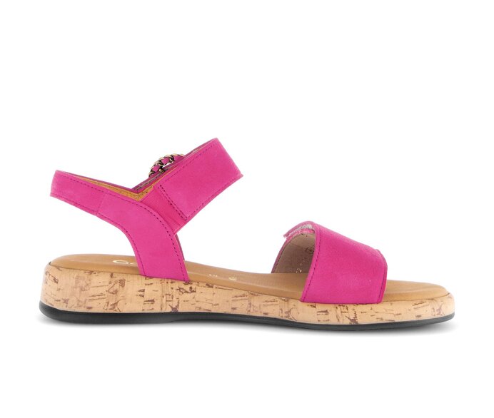 Gabor Damen  Riemchensandale Pink - Rauleder