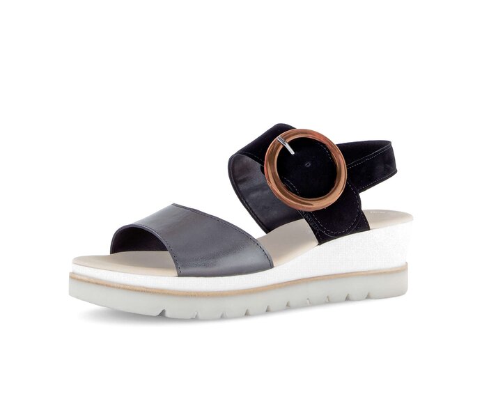 Gabor Damen  Plateau Sandale Multicolour - Materialmix Leder