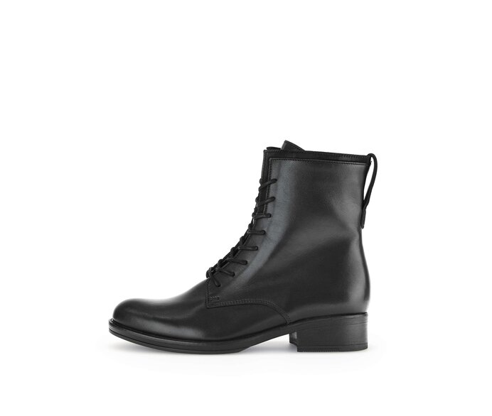 Gabor Damen Schnürstiefelette Schwarz - Glattleder