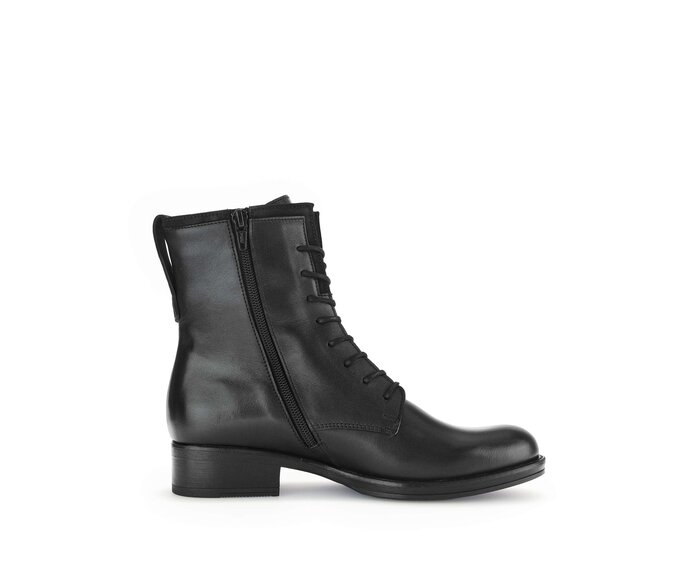 Gabor Damen  Schnürstiefelette Schwarz - Glattleder