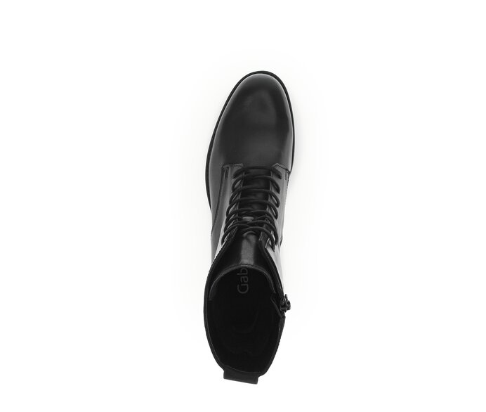Gabor Damen  Schnürstiefelette Schwarz - Glattleder