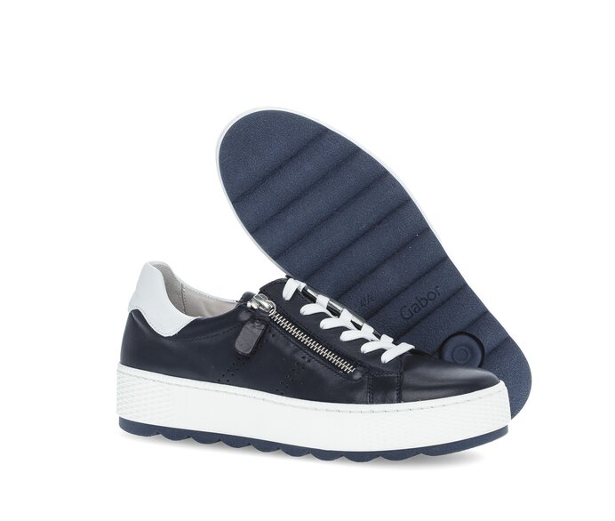 Gabor Damen  Sneaker Low Blau - Glattleder